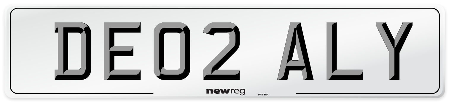 DE02 ALY Number Plate from New Reg